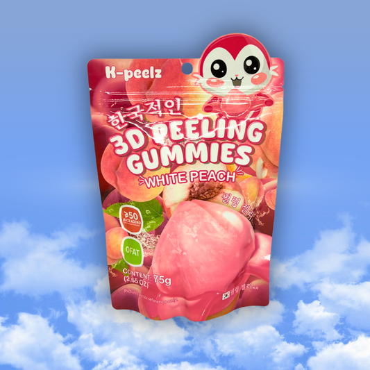 K-Peelz White Peach 3D Peeling Gummies – hravé broskvové bonbóny 75g🍑