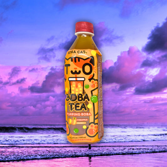 Boba Cat Tea Mango & Pineapple – tropický bubble tea s praskajícími kuličkami 500ml🥭🍍